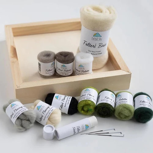 Painting with Wool Needle Felting Kit - Lake Reflections Painting With Wool Needle Felting Kit - Lake Reflections -Sewing Textile Store FSS KIT15b 64764.1683229314