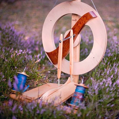 Kromski Fantasia Spinning Wheel - Clear with Walnut Accent Kromski Fantasia Spinning Wheel - Clear With Walnut Accent -Sewing Textile Store KRO 212b 68537.1651060677