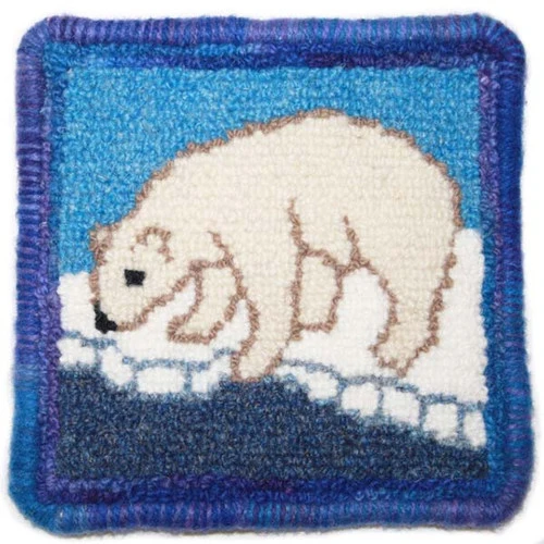 Complete Coaster Rug Hooking Kit - Polar Bear Complete Coaster Rug Hooking Kit - Polar Bear -Sewing Textile Store MMF COA 007 24568.1665587532