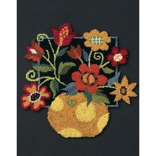Punch Needle Kit - Floral on Black Punch Needle Kit - Floral On Black -Sewing Textile Store SPI 324352 17737.1570309997