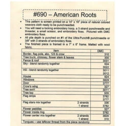 Punch Needle Pattern - American Roots 3 Punch Needle Pattern - American Roots -Sewing Textile Store TTB PAT 690c 88108.1589378618