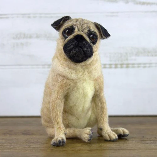 World of Wool Felting Kit - Pugsley the Pug World Of Wool Felting Kit - Pugsley The Pug -Sewing Textile Store WOW PNFKb 55380.1570613752